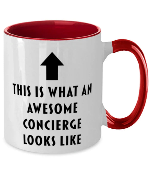 This is What an Awesome Concierge, Funny, Cheap, Inappropriate, Gift for, Red Two-Tone, Concierge Coffee Mug