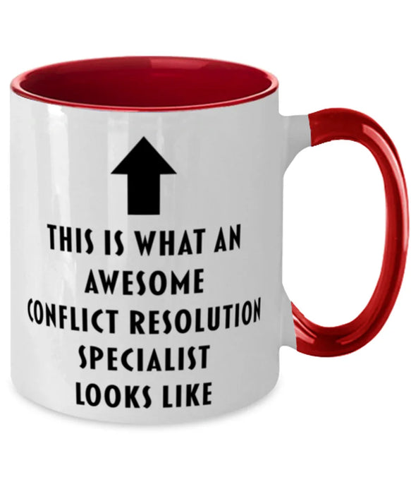 This is What an Awesome Conflict Resolution Specialist, Funny, Cheap, Inappropriate, Gift for, Red Two-Tone, Conflict Resolution Specialist Coffee Mug
