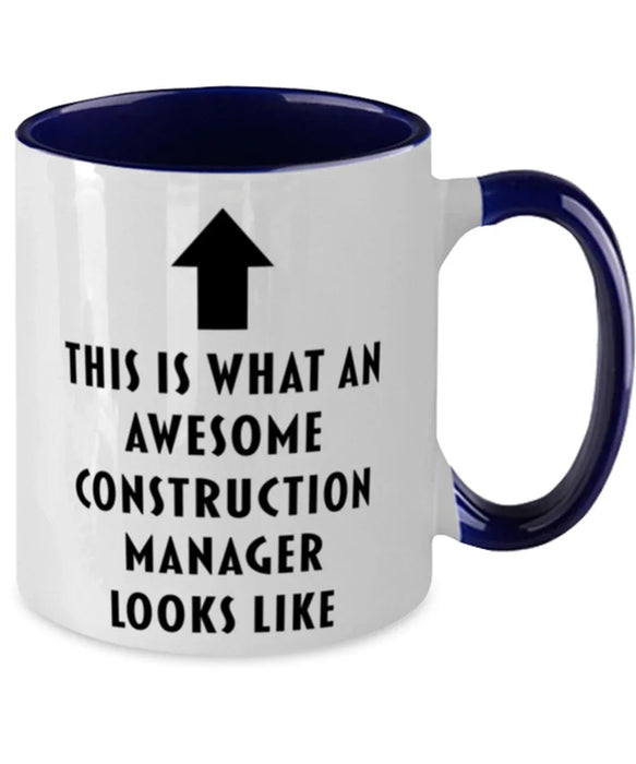 This is what an Awesome Construction Manager, Funny, Cheap, Inappropriate, Gift for, navy Two-Tone, Construction Manager Coffee Mug