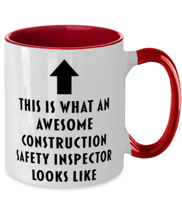 This is What an Awesome Construction Safety Inspector, Funny, Cheap, Inappropriate, Gift for, Red Two-Tone, Construction Safety Inspector Coffee Mug