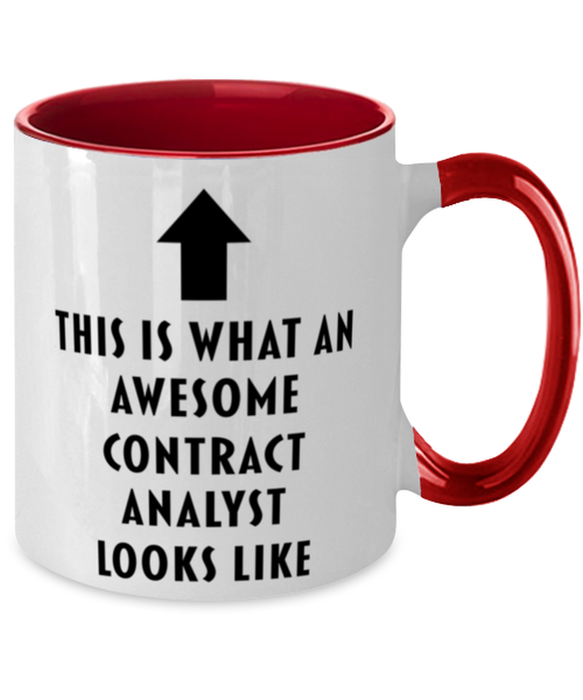 This is What an Awesome Contract Analyst, Funny, Cheap, Inappropriate, Gift for, Red Two-Tone, Contract Analyst Coffee Mug