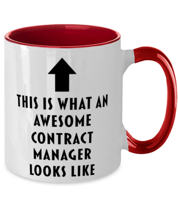 This is What an Awesome Contract Manager, Funny, Cheap, Inappropriate, Gift for, Red Two-Tone, Contract Manager Coffee Mug