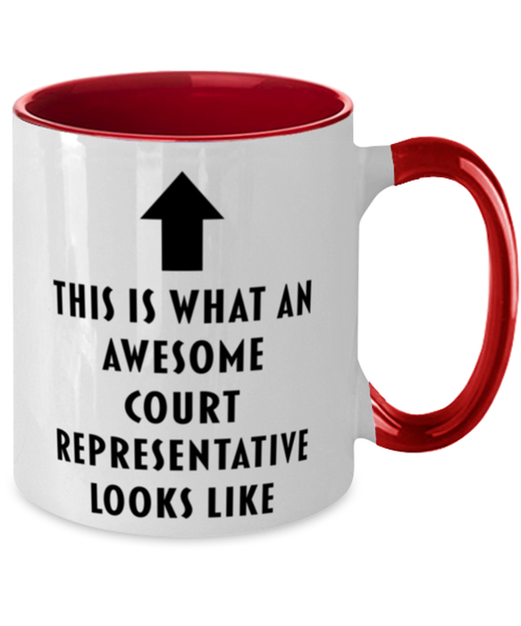 This is What an Awesome Court Representative, Funny, Cheap, Inappropriate, Gift for, Red Two-Tone, Court Representative Coffee Mug