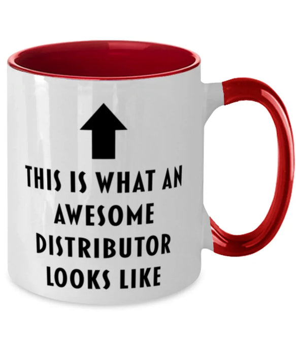 This is What an Awesome Distributor, Funny, Cheap, Inappropriate, Gift for, Red Two-Tone, Distributor Coffee Mug