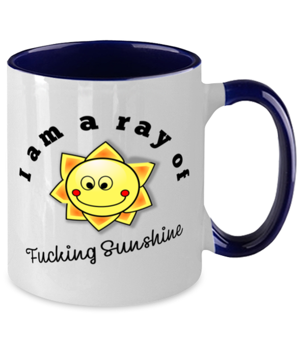 And Here We Fucking Go Again Mug, Funny Mugs, Friend Gifts, Colleague Mug, Companion Gift, Surprise Gift, Workmate Mug, Birthday Gift, Navy Two-Tone