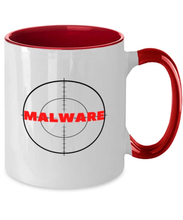 Cyber Security Analyst, Technician, CISO Coffee Mug, Hunt Malware, Chief Information Security Officer, Cyber Security Analyst, Technician, CISO Funny, Inappropriate, Gag, Coffee Mug Red Two Tone, Gift for Cyber Security Analyst, Technician, CISO