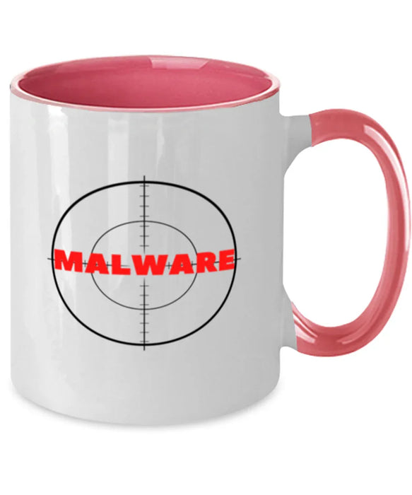 Cyber Security Analyst, Technician, CISO Coffee Mug, Hunt Malware, Chief Information Security Officer, Cyber Security Analyst, Technician, CISO Funny, Inappropriate, Gag, Coffee Mug Pink Two Tone, Gift for Cyber Security Analyst, Technician, CISO