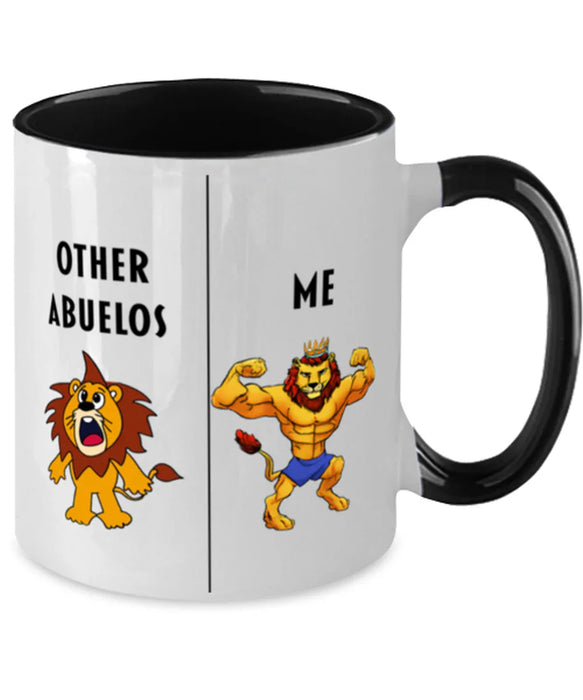 Funny Abuelo Coffee Mug, Gift for Abuelo, Lion Other Abuelo Me, Gag Gift for Abuelo, Unique Gift for Abuelo, Cheap Abuelo Gift, Black Two Tone