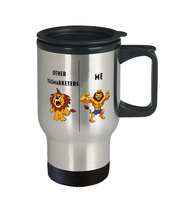 Gift for Telemarketer,Funny Telemarketer Travel Mug, Gag Gift for Telemarketer, Unique Gift for Telemarketer, Cheap, Perfect, Amazing, Awesome Lion Coffee Mug