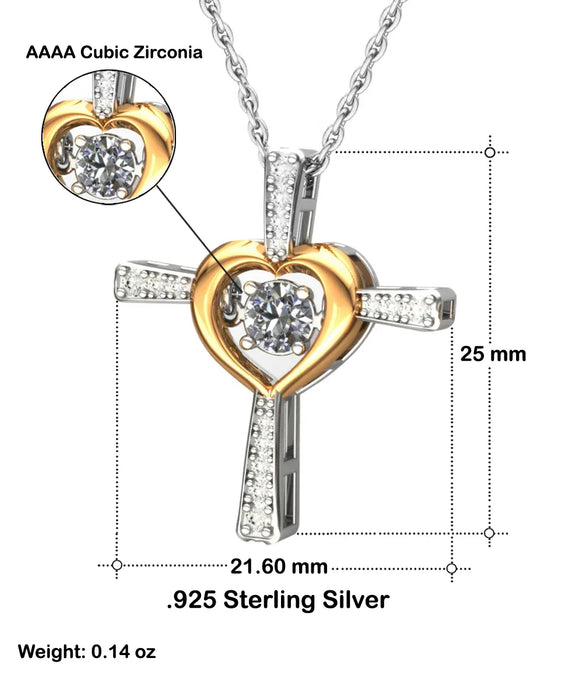 To My Wife, Girlfriend, Fiance, Wife, Girlfriend, Fiance Jewelry, You Wow My Heart, Cross Dancing Necklace