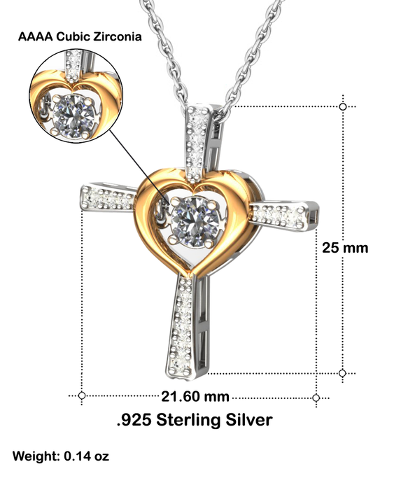 Fiance Valentines Jewelry, To my, Gift for Fiance, Cross Necklace, Funny, Unique, Thoughtful