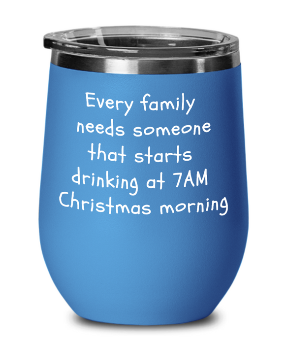 Christmas Drinking Wine Glass, Drunk Uncle Funny Tumbler, Drunk Aunt, Dad, Mom, Sister, Brother for Christmas