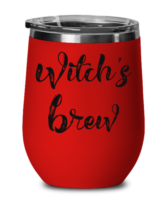 Halloween Wine Glass, Halloween Wine Tumbler, Witch’s Brew, Halloween Water Bottle, For Her Stemless