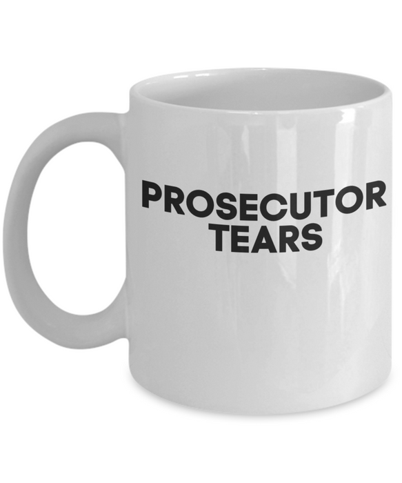 Lawyer Coffee Mug, Prosecutor Tears, Funny For Attorney Law Student - Defense Attorney Civil Rights Supreme Court Cases, White