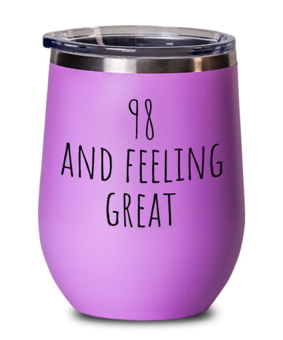 98th Birthday Wine Glass, 98th Birthday Wine Tumbler, 98th Birthday Alcohol, 98th Birthday Cups