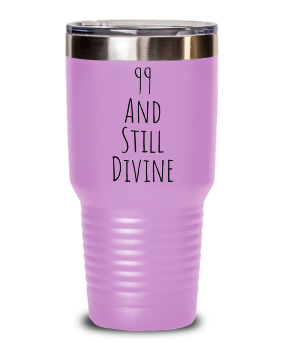 99th Birthday Tumbler, Happy 99th Birthday Water Tumbler, 99th Birthday Water Bottle, 99th Birthday Cup, Divine