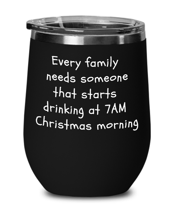 Christmas Drinking Wine Glass, Drunk Uncle Funny Tumbler, Drunk Aunt, Dad, Mom, Sister, Brother for Christmas