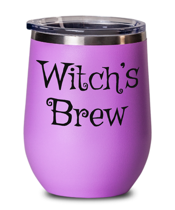 Halloween Wine Glass, Halloween Wine Tumbler, Halloween Water Bottle, Witch’s Brew, For Her Stemless