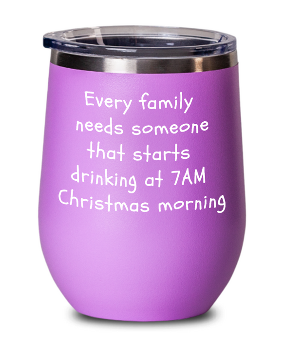 Christmas Drinking Wine Glass, Drunk Uncle Funny Tumbler, Drunk Aunt, Dad, Mom, Sister, Brother for Christmas