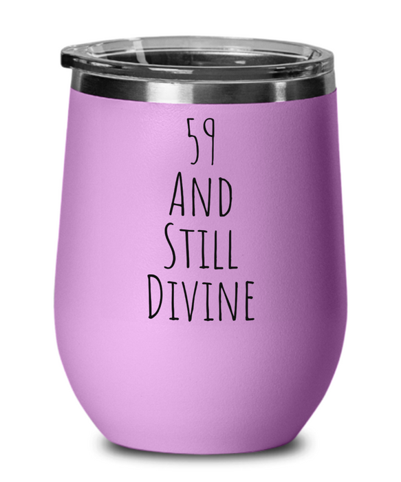 59th birthday wine glass happy, 59th birthday tumbler, 59th birthday wine tumbler, 59th Birthday Cup, Divine