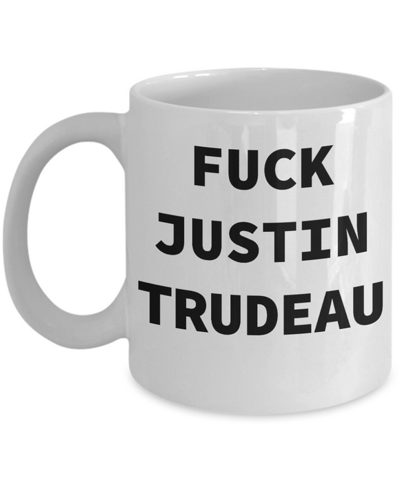 Fuck Justin Trudeau Coffee Mug, Gift for Canadian, Conservative Party, Libertarian, Canada, Truckers