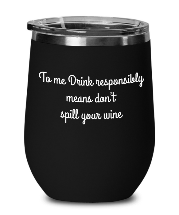 Funny Stemless Wine Glass, Size Matters, Funny Wine Glass Sayings for Women, Glasses, Wine Tumbler, Drink Responsibly