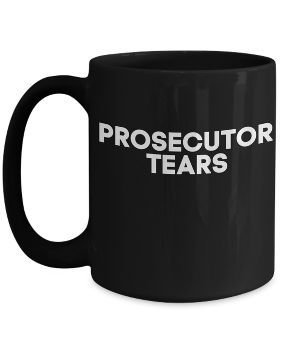 Lawyer Coffee Mug, Prosecutor Tears, Funny For Attorney Law Student - Defense Attorney Civil Rights Supreme Court Cases, Black