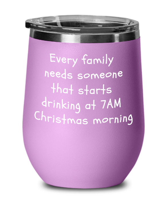 Christmas Drinking Wine Glass, Drunk Uncle Funny Tumbler, Drunk Aunt, Dad, Mom, Sister, Brother for Christmas