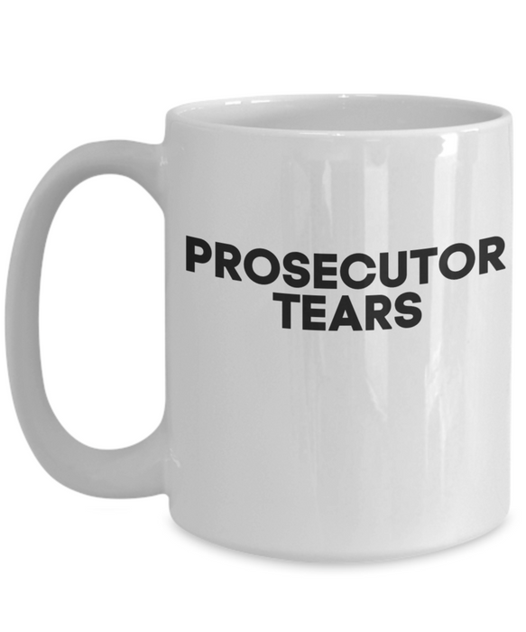 Lawyer Coffee Mug, Prosecutor Tears, Funny For Attorney Law Student - Defense Attorney Civil Rights Supreme Court Cases, White