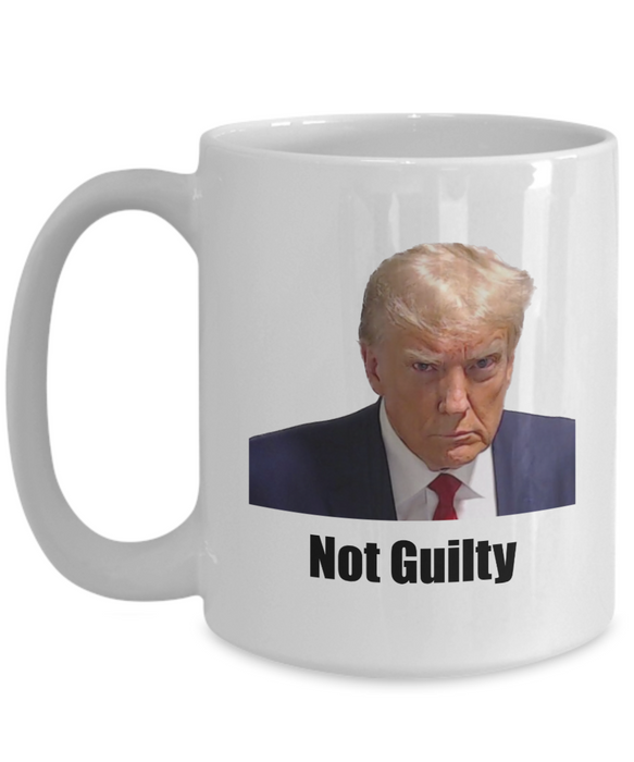 Trump Mug Shot, Mug Shot Coffee Mug, Funny Trump Gift, Trump 2024, Gift for Republican, Election Interference, Not Guilty