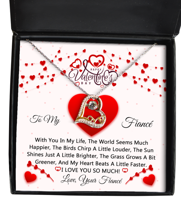 To My Fiance, Valentines Jewelry, Gift for Fiance, Love Dancing Necklace, Funny, Unique, Thoughtful