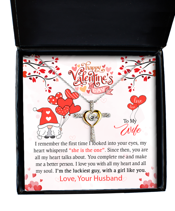 Unique Wife  Valentines Jewelry, Gift for Wife, Cross Necklace, Funny, Unique, Thoughtful