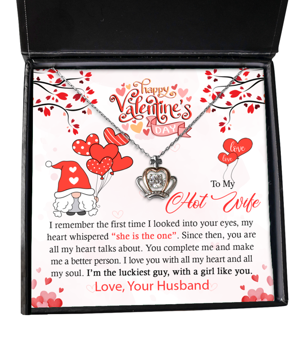 Unique Hot Wife  Valentines Jewelry, Gift for Hot Wife, Crown Necklace, Funny, Unique, Thoughtful