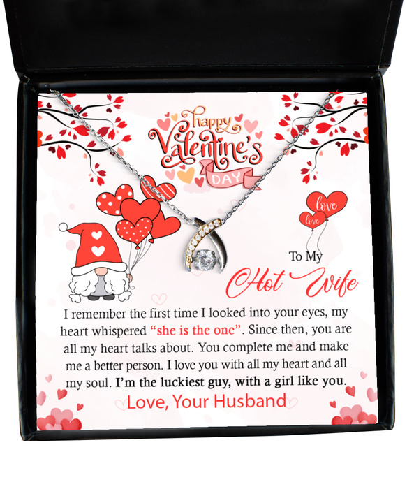 Unique Hot Wife  Valentines Jewelry, Gift for Hot Wife, Wishbone Necklace Dancing, Funny, Unique, Thoughtful