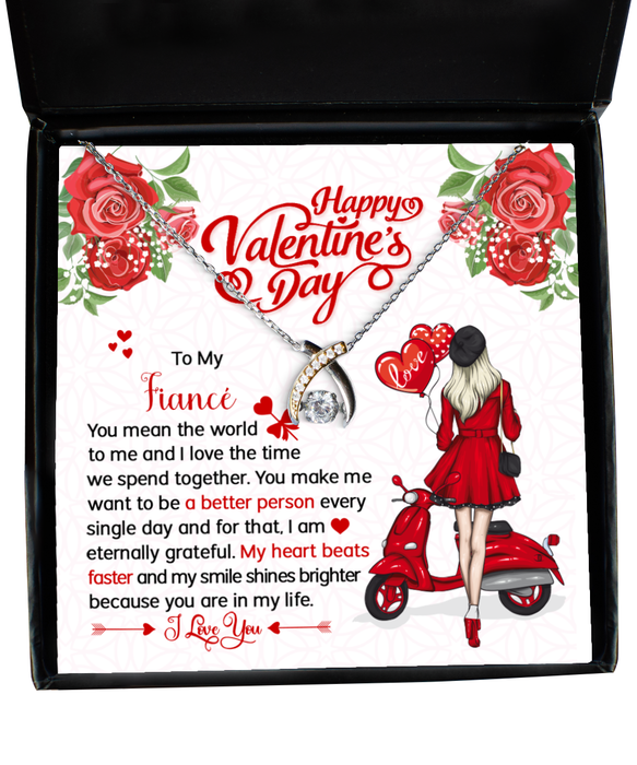 To My Fiance  Valentines Jewelry, Gift for Fiance, Wishbone Necklace Dancing, Funny, Unique, Thoughtful