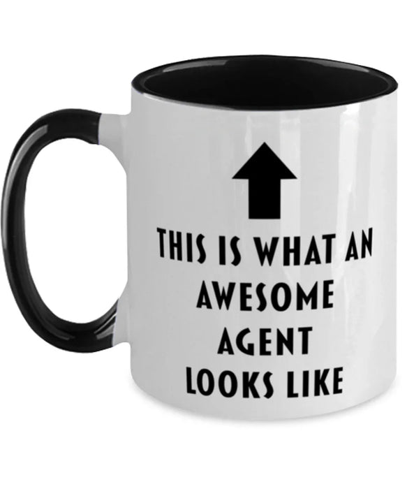 This is What an Awesome Agent, Funny, Cheap, Inappropriate, Gift for, Black Two-Tone, Agent Coffee Mug