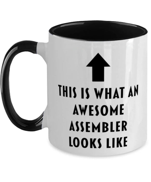 This is What an Awesome Assembler, Funny, Cheap, Inappropriate, Gift for, Black Two-Tone, Assembler Coffee Mug