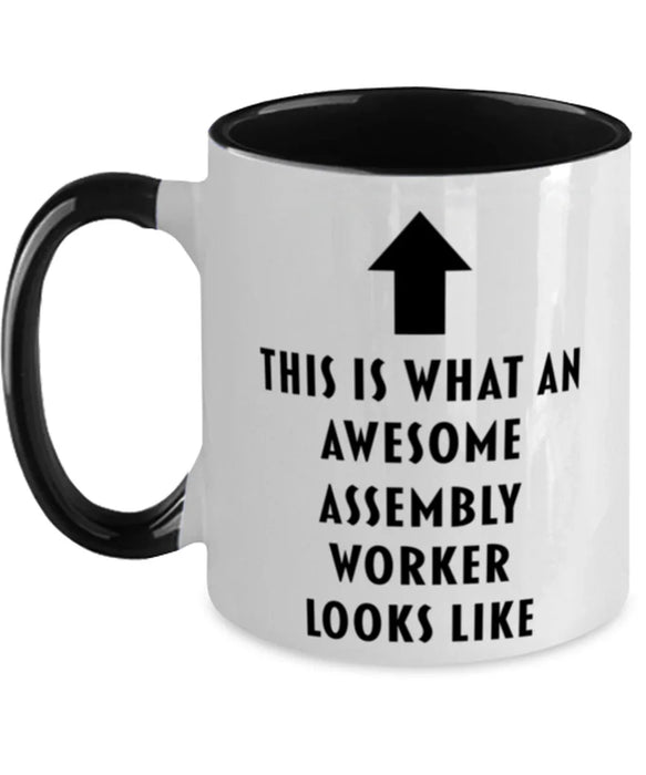 This is What an Awesome Assembly Worker, Funny, Cheap, Inappropriate, Gift for, Black Two-Tone, Assembly Worker Coffee Mug