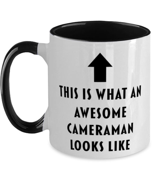 This is What an Awesome Cameraman, Funny, Cheap, Inappropriate, Gift for, Black Two-Tone, Cameraman Coffee Mug