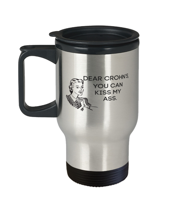 Crohn's Kiss My Ass Coffe Mug, Funny, Cheap, Inappropriate, Gift for, Travel, Crohn's Coffee Mug