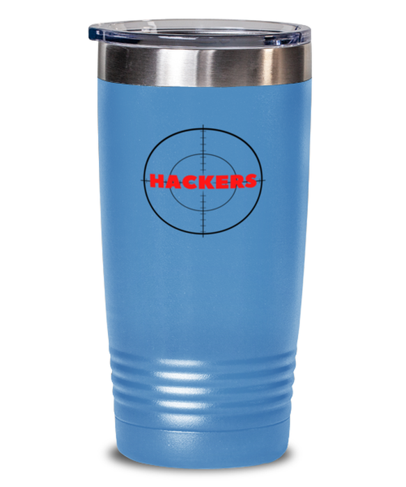 Cyber Security Analyst, Technician, CISO Tumbler, Hunt Hackers, Chief Information Security Officer, Cyber Security Analyst, Technician, CISO Funny, Inappropriate, Gag, Tumbler light blue, Gift for Cyber Security Analyst, Technician, CISO