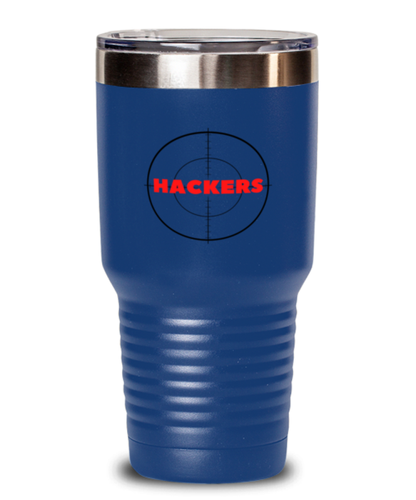 Cyber Security Analyst, Technician, CISO Tumbler, Hunt Hackers, Chief Information Security Officer, Cyber Security Analyst, Technician, CISO Funny, Inappropriate, Gag, Tumbler Blue, Gift for Cyber Security Analyst, Technician, CISO