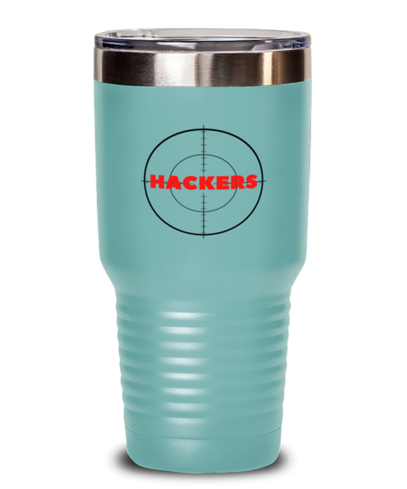 Cyber Security Analyst, Technician, CISO Tumbler, Hunt Hackers, Chief Information Security Officer, Cyber Security Analyst, Technician, CISO Funny, Inappropriate, Gag, Tumbler Teal, Gift for Cyber Security Analyst, Technician, CISO