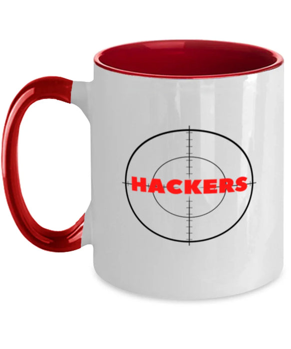 Cyber Security Analyst, Technician, CISO Coffee Mug, Hunt Hackers, Chief Information Security Officer, Cyber Security Analyst, Technician, CISO Funny, Inappropriate, Gag, Coffee Mug Red Two Tone, Gift for Cyber Security Analyst, Technician, CISO