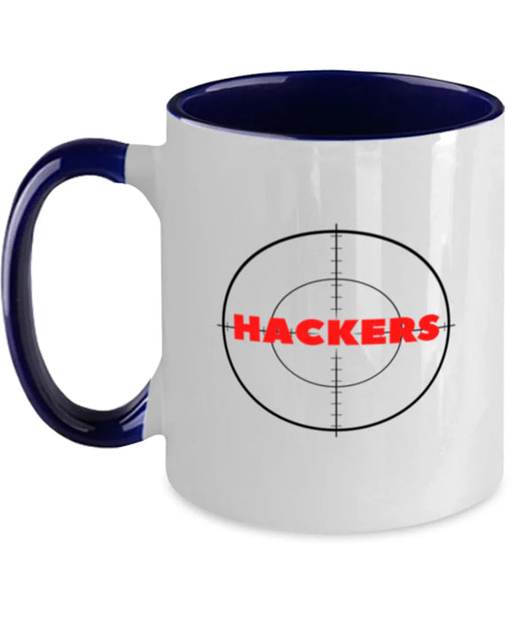 Cyber Security Analyst, Technician, CISO Coffee Mug, Hunt Hackers, Chief Information Security Officer, Cyber Security Analyst, Technician, CISO Funny, Inappropriate, Gag, Coffee Mug Navy Two Tone, Gift for Cyber Security Analyst, Technician, CISO