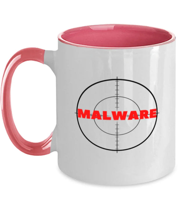 Cyber Security Analyst, Technician, CISO Coffee Mug, Hunt Malware, Chief Information Security Officer, Cyber Security Analyst, Technician, CISO Funny, Inappropriate, Gag, Coffee Mug Pink Two Tone, Gift for Cyber Security Analyst, Technician, CISO