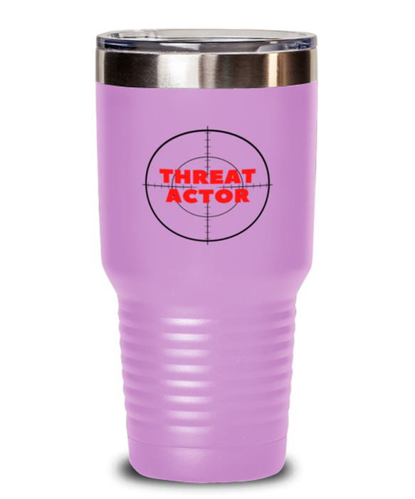 Cyber Security Analyst, Technician, CISO Tumbler, Hunt Threat Actors, Chief Information Security Officer, Cyber Security Analyst, Technician, CISO Funny, Inappropriate, Gag, Tumbler Light Purple, Gift for Cyber Security Analyst, Technician, CISO