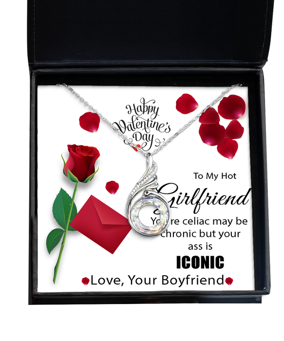 To My Hot Girlfriend, Valentines Day, Hot Girlfriend, Valentines Day Jewelry, Celiac is Chronic but Your Ass is Iconic, Phoenix Necklace