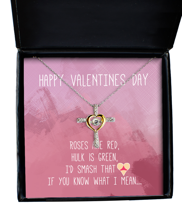 To My Girlfriend, Wife, Fiance, Valentine, Girlfriend, Wife, Fiance, Valentine Jewelry, Inappropriate, I'd Smash That Ass, Cross Dancing Necklace