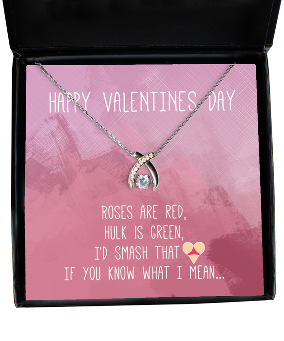 To My Girlfriend, Wife, Fiance, Valentine, Girlfriend, Wife, Fiance, Valentine Jewelry, Inappropriate, I'd Smash That Ass, Wishbone Dancing Necklace